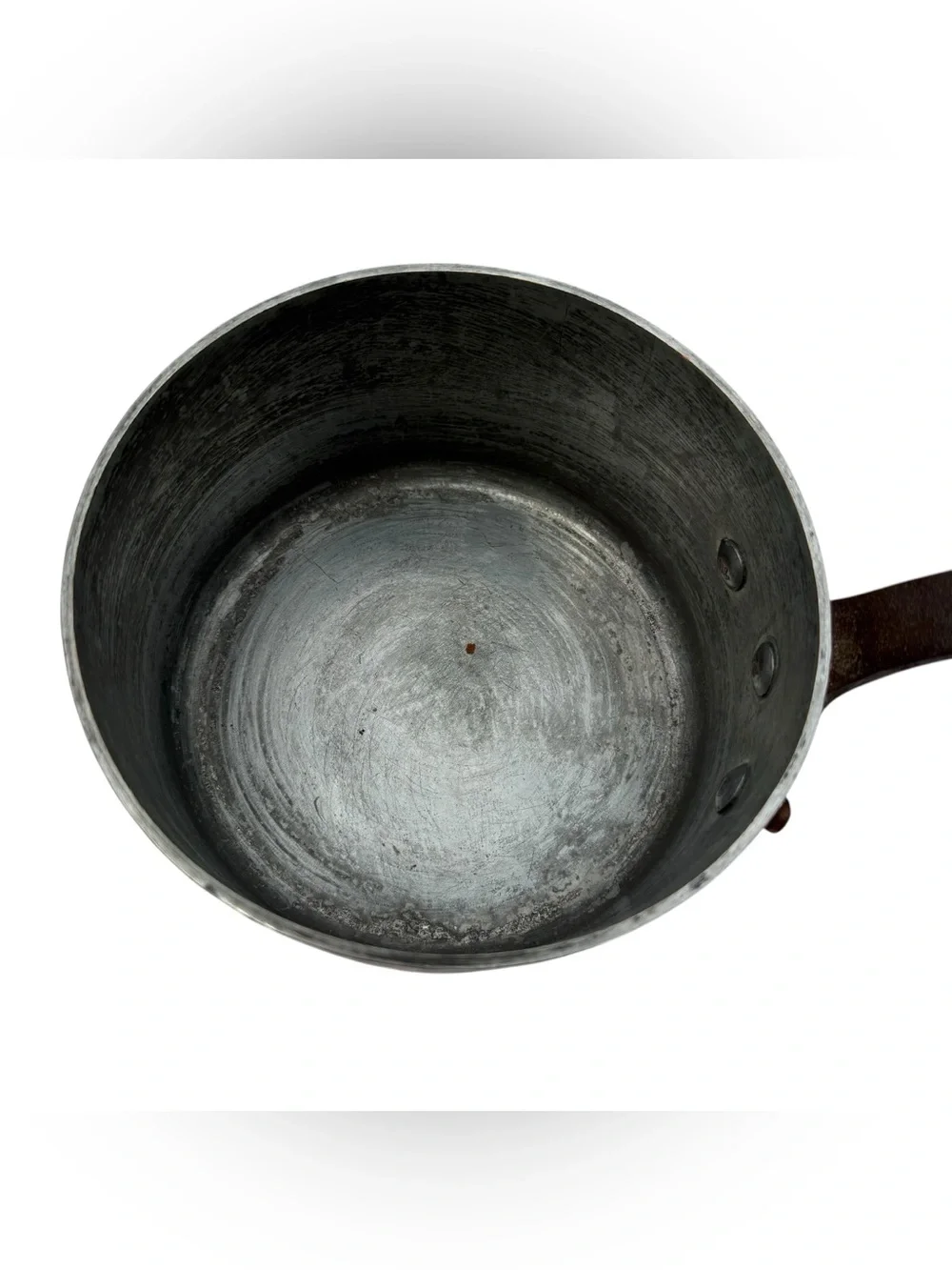 Vintage French Hammered Copper Saucepan Lid Cast Iron Handle Made France 6.5”